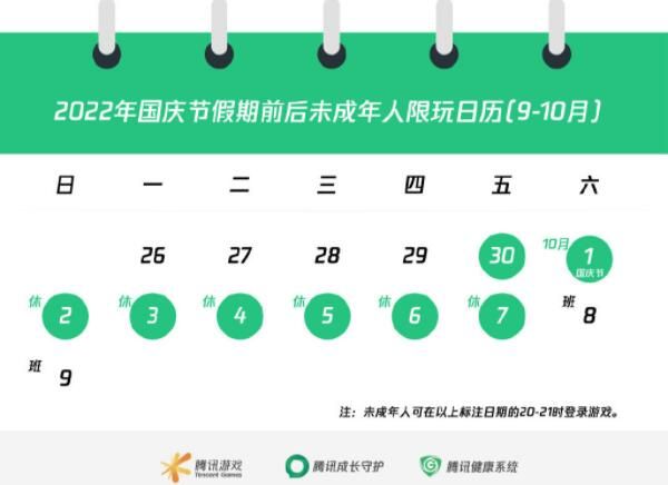 游戏 腾讯网易国庆节假期前后未成年人游戏限玩最新通知