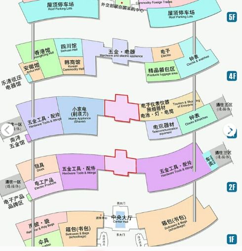 义乌国际商贸城1到5区分布图 义乌国际商贸城1到5区分布图