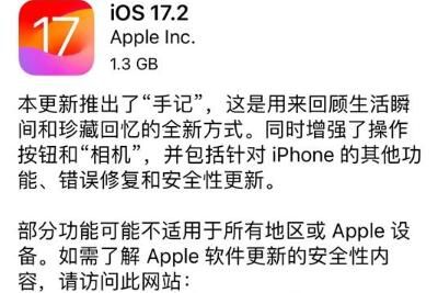 iOS17.2��ʽ��������ݹ�������Щ
